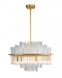 Dekoracyjna lampa wisząca złota glamour kryształki okrągła elegancka designerska LUXORIA ST-8530 gold Step Into Design 