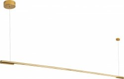Minimalistyczna lampa wisząca listwa nad stół wyspę Maxlight Organic Horizon P0360D Ściemnialna Złota