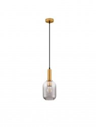 Klasyczna lampa wisząca szary szklany klosz owalny minimalistyczna uniwersalna QUERISA LE45215 Luces Exclusivas