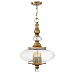 Lampa wisząca Wexley - 5 źródeł światła szklana Stary mosiądz retro dworkowa HK-WEXLEY-5P-HB HINKLEY
