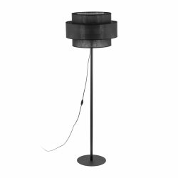 Dekoracyjna lampa stojaca podłogowa w stylu boho czarny podwójny abażur rystykalna industrialna do salonu jadalni sypialni CALISTO BLACK 5896 TK-Lighting 