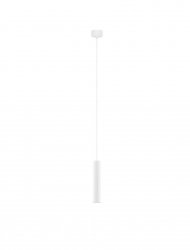 Klasyczna lampa wisząca aluminiowa biała tuba ozdobne wgłębienia minimalistyczna uniwersalna możliwość ściemniania SELMORA LE45646 Luces Exclusivas
