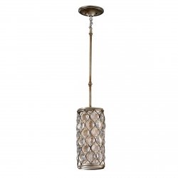 Kryształowa lampa wisząca Lucia Feiss FE-LUCIA-P-D Lampa salonowa, nad stół/ Oksydowany srebrny Glamour