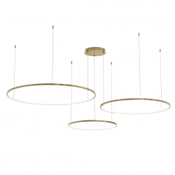 Złota lampa wisząca okęgi SATURNO Milagro ML0847