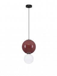 Minimalistyczna lampa wisząca LED szklany klosz kule czerwona i biała uniwersalna nowoczesna JORELIA LE45247 Luces Exclusivas