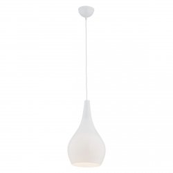 Nowoczesna elegancka szklana lampa wisząca jedno płomienna biała SANTANA 3996 Argon