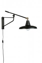 Designerski skandynawski czarny kinkiet ścienny HECTOR Dutchbone 5400031