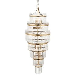Szklana lampa wisząca glamour mosiężna okrągła designerska nowoczesna ponadczasowa Marietta 112793 ENDON