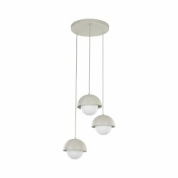 Designerska lampa wisząca beżowa w stylu industralnym minimalistyczna potrójna mleczne klosze BONO BEIGE 10206 TK-Lighting 