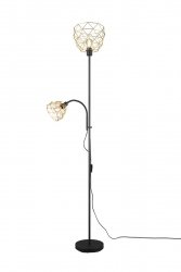 Czarno Złota  Dekoracyjna Lampa Podłogowa Druciana Stylu Loft HAVAL R40712080 RL