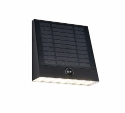 Kinkiet zewnętrzny solarny LED czarny minimalistyczny klasyczny uniwersalny ściemnialny czujnik ruchu i zmierzchu ALVORADA HYBRID IP44 R23326102 Rl