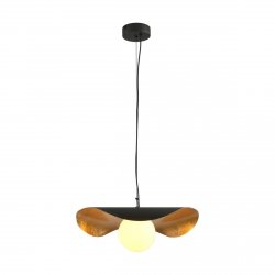Lampa wisząca ozdobna aluminiowa czarna industrialna designerska elegancka mleczny szklany klosz ENZO ST-F22020601-D40 black Step Into Design