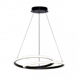 Lampa wisząca okrąg 50cm z kryształkami LED czarny dekoracyjny w nowoczesnym stylu Zalto PND-12436-BK Italux