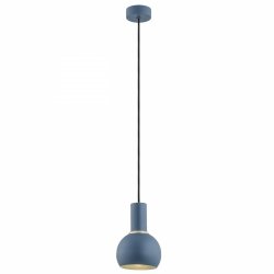 Nowoczesna prosta lampa wisząca granat niebieski kolor kielich stal designerska minimalistyczna SINES 4216 Argon