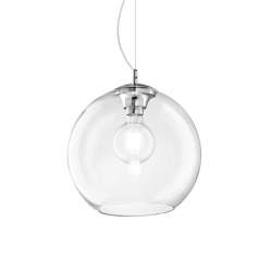 Szklana transparentna kulista lampa wisząca NEMO sp1 d40 Ideal Lux 052816