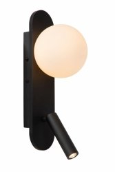 Czarny Kinkiet Ścienny z Białym Kloszem LUCIDE KELLY 77287/05/30 LED 3,5W