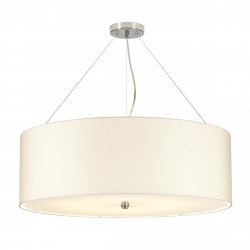 Lampa wisząca 76 cm Pearce 7 źródeł światła polerowany chrom jedwabny abażur minimalistyczna DL-PEARCE30-7LT-IV-PC ELSTEAD LIGHTING