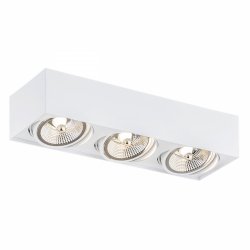 Stylowy plafon kostka lampa sufitowa biała elegancka nowoczesna minimalistyczna potrójna RODOS PLUS 6117 Argon