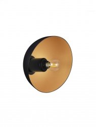 Kinkiet metalowy czarno-złoty okrągły minimalistyczny industrialny nowoczesny możliwość ściemniania Luces Exclusivas