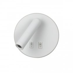 Okrągły biały kinkiet ścienny led z wyłącznikiem Furla Italux WL-53742-1-WH regulowany sypialniny podświetlany led