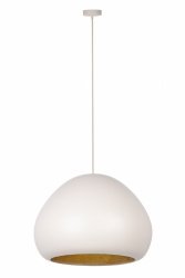 Lampa wisząca Lava Sigma 41082 nad stół jadalniana klosz kopuła beżowa/złota kompozyt mineralny