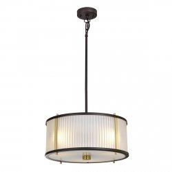 Lampa wisząca Corona elegancka minimalistyczna 3 źródła światła stary brąz / stary mosiądz szklana DL-CORONA-3P-BAB ELSTEAD LIGHTING