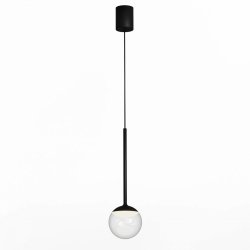 Lampa wisząca szklana kula do łazienki Orra Yaskr czarna LED 6W 3000K PL0105-BK