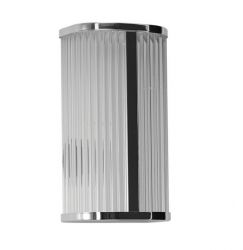 Stylowy nowoczesny designerski kinkiet LED chromowany do łazienki IP44 szklany ryflowany klosz PANDORA WALL CCT AZ6572 Azzardo 
