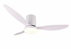 Nowoczesna lampa sufitowa z wiatrakiem LED biała klasyczna minimalistyczna ściemnialna na pilota GÖTEBORG R64202131 Rl