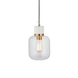 Szklana lampa wisząca owalna marmur designerska nowoczesna salonowa sypialniana Travi 120661 ENDON