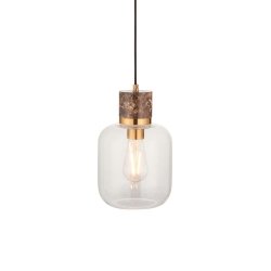 Szklana lampa wisząca owalna marmur designerska nowoczesna salonowa sypialniana Travi 120659 ENDON