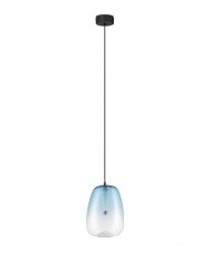 Nowoczesna lampa wisząca LED owalna niebieski szklany klosz uniwersalna klasyczna minimalistyczna Luces Exclusivas