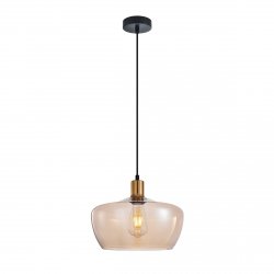 Lampa wisząca Parola PND-3636-1-BRO-AMB Italux bursztynowa jadalniana nad stół