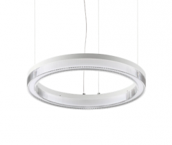 Designerska biała lampa wisząca LED okrągła ring nowoczesna dekoracyjna minimalistyczna Crown sp d40 343402 Ideal Lux 