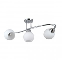 Nowoczesna lampa sufitowa plafon BEVIO Italux PND-40692-3-CH chromowany białe opalowe klosze salonowy