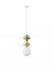 Designerska Lampa Wisząca z Ceramiki Beżowo Zielona Luces Exclusivas VILROSA LE44564