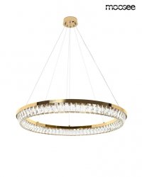 Kryształowa złota lampa wisząca LED glamour okrąg ring SAVOY 100 złota MSE1501100529 MOOSEE King Home