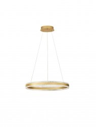 Lampa wisząca LED aluminiowa złota okrągła ring designerska nowoczesna możliwość ściemniania DONTERIO LE45398 Luces Exclusivas
