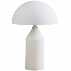 Biała lampka stołowa nocna w kształcie grzybka szklana klasyczna minimalistyczna uniwersalna BELFUGO MT1234-250 WHITE Step Into Design