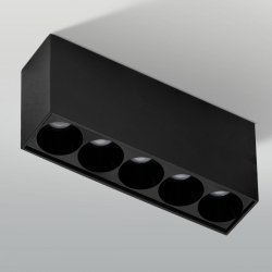 Prostokątna lampa sufitowa czarna Azzardo TETRIX 5 8W CCT BK AZ6280 nowoczesy biały plafon LED ze zmienną barwą światła 3000/4000/6000K