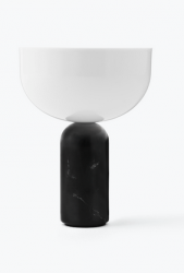 Lampka stołowa nocna półokrągła czarna marmurowa nowoczesna designerska dekoracyjna na komodę 24cm Kizu 21711 New Works
