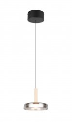 Minimalistyczna Lampa Wisząca Szklany Klosz Czarna Listwa LED 10W CELESTE TRIO 354910132