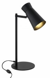 Nowoczesna lampka stołowa biurkowa czarna minimalistyczna klasyczna regulowany klosz LORD 8875 Argon