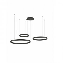 Nowoczesna Lampa Wisząca Czarne Pierścienie BARI LE44317  LUCES EXCLUSIVAS