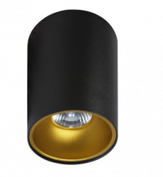 Nowoczesna lampa sufitowa plafon tuba czarna + złoty REMO AZ0818 + AZ0824 AZZARDO