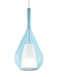 Szklana niebieska lampa wisząca nowoczesna designerska salonowa dekoracyjna Kalique sp1-3 d18 360089 Ideal Lux 