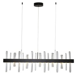 Lampa wisząca LED ozdobna czarna kryształowa podłużna designerska elegancka uniwersalna ARCTIC MP0099 black Step Into Design
