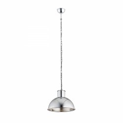Lampa wisząca stalowa retro kolor chrom łańcuch półokrągła uniwersalna nad stół EUFRAT 3294 Argon