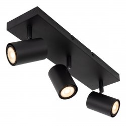 Nowoczesny plafon lampa sufitowa potrójna czarna regulowana tuba na wysięgniku uniwersalna minimalistyczna metalowa AMIGO 53910/03/30 Lucide