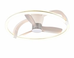 Nowoczesna lampa sufitowa z wiatrakiem LED biała okrąg klasyczna minimalistyczna ściemnialna na pilota STOCKHOLM R64262131 Rl